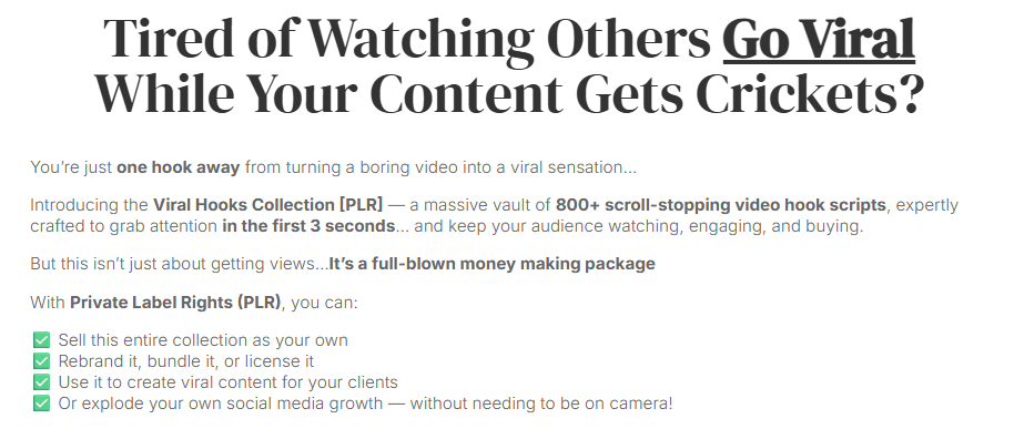 [PLR] Viral Hooks Collection Review