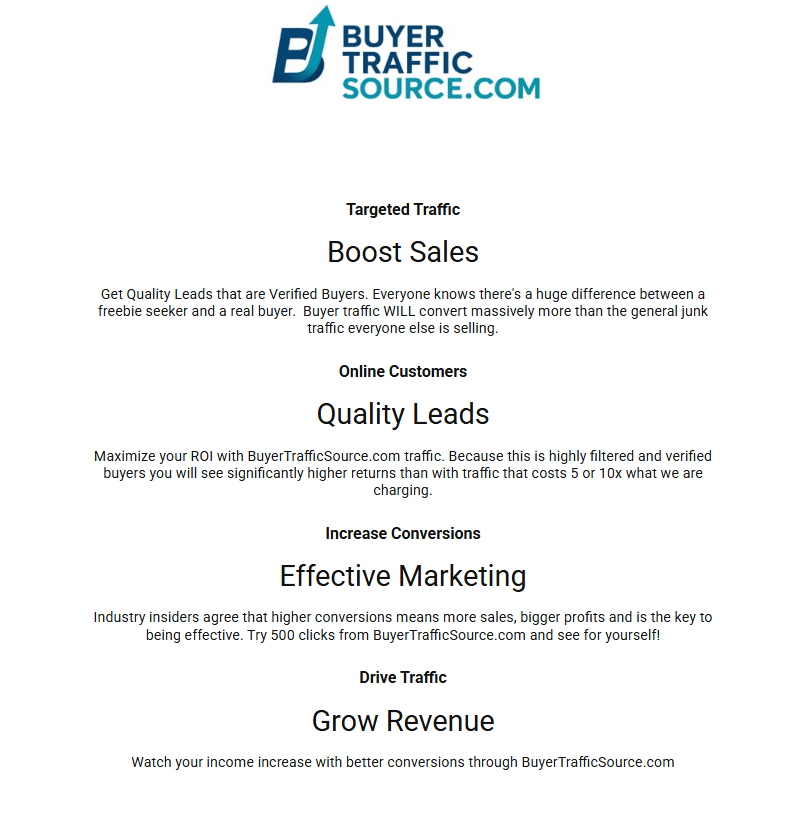Buyer Traffic Source Review