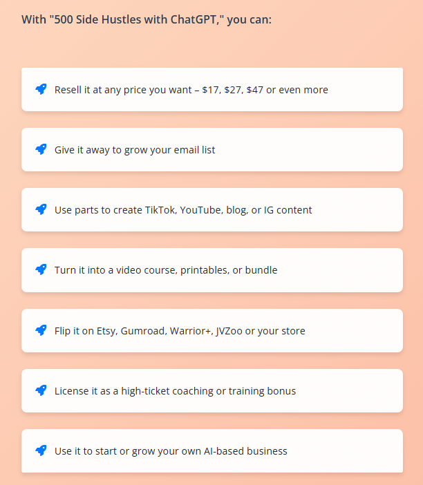 500 Side Hustles with ChatGPT PLR Review
