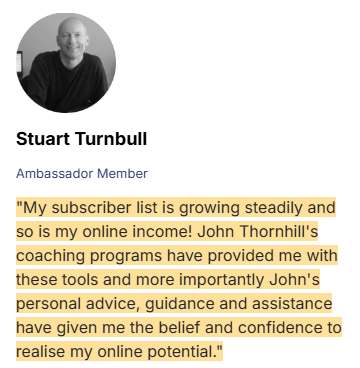 John Thornhill's Ambassador Program Review