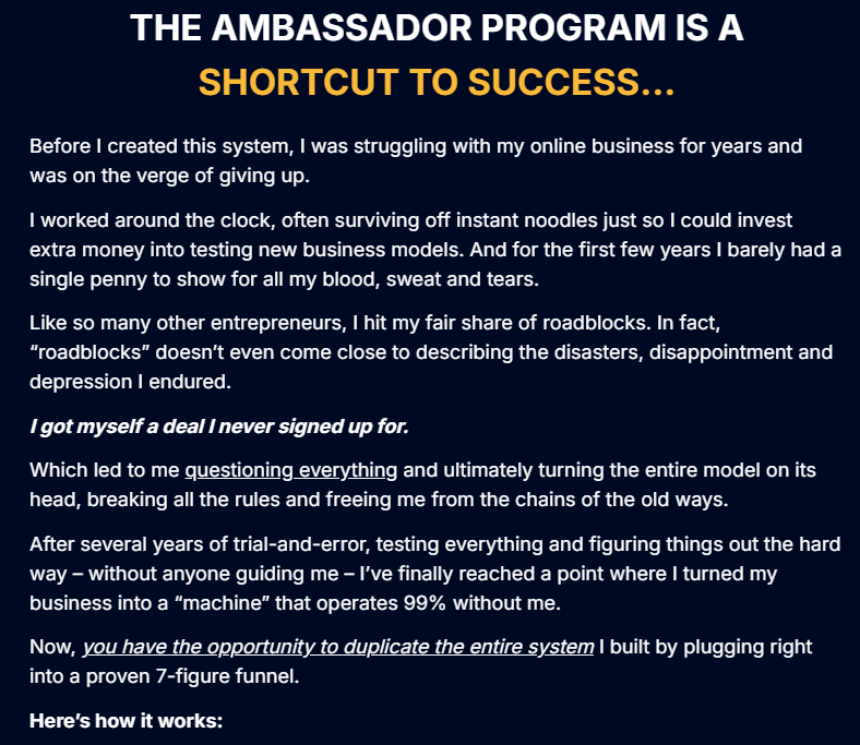 John Thornhill's Ambassador Program Review