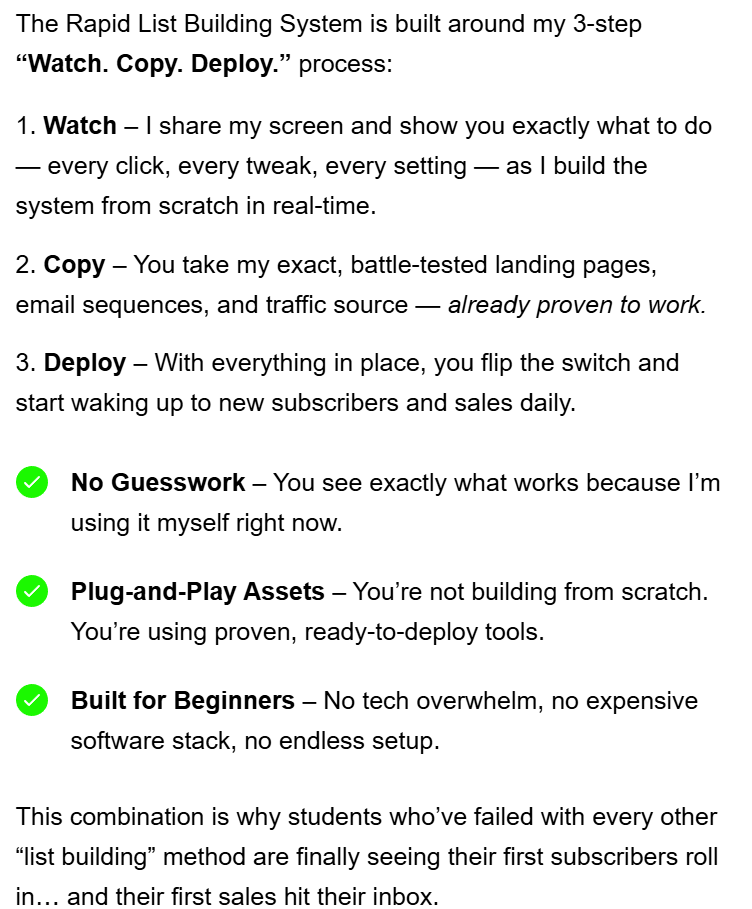 Rapid List Building System Review