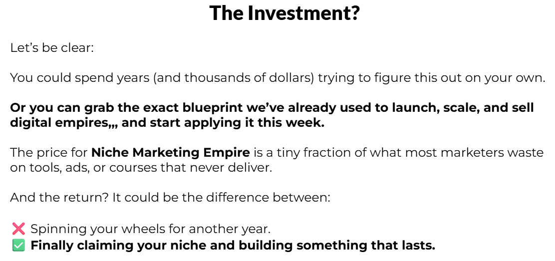 Niche Marketing Empire Review