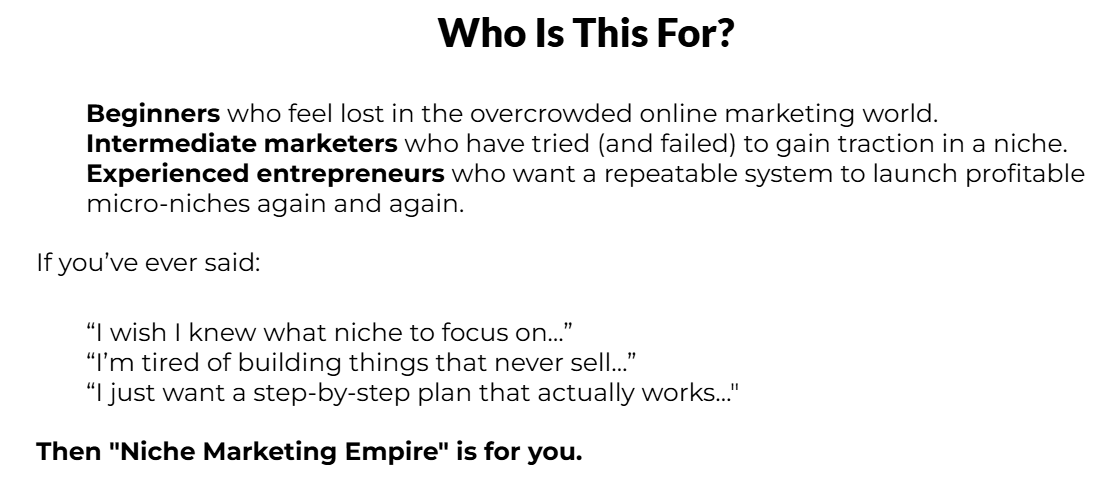 Niche Marketing Empire Review
