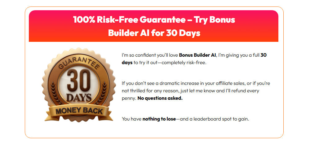 Bonus Builder AI Guarantee 