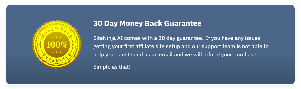 SiteNinja AI Guarantee