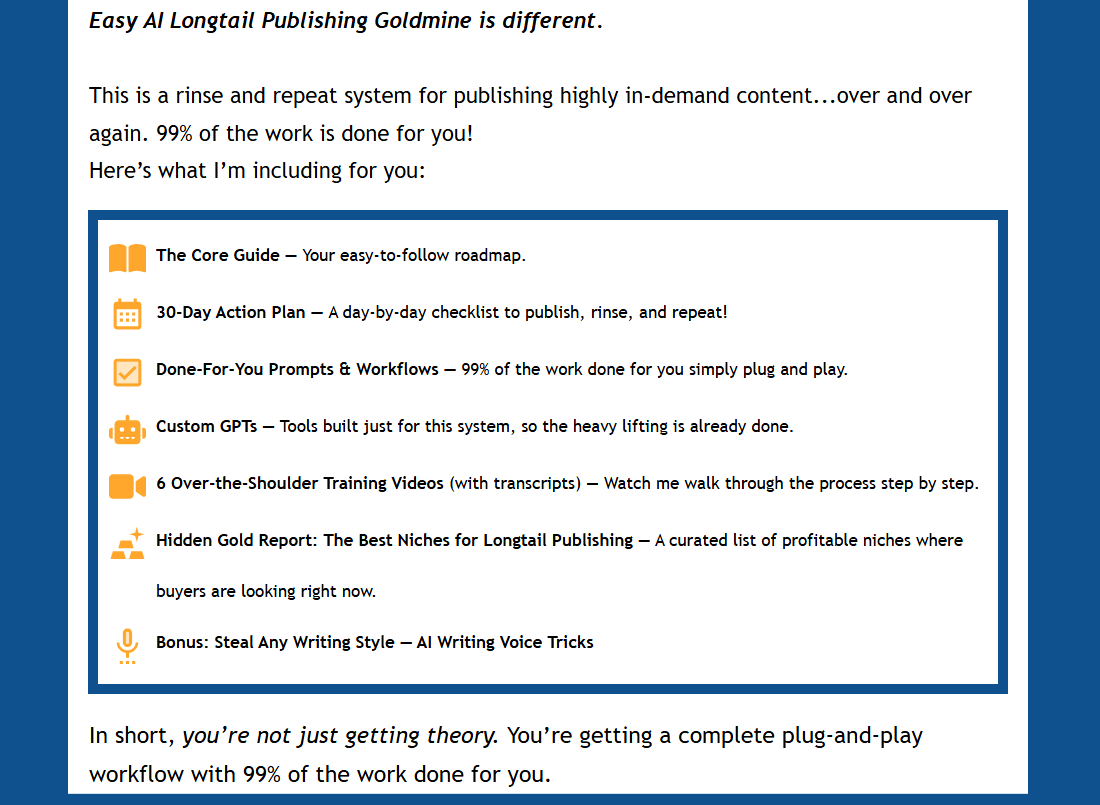 Easy AI Longtail Publishing Goldmine Review