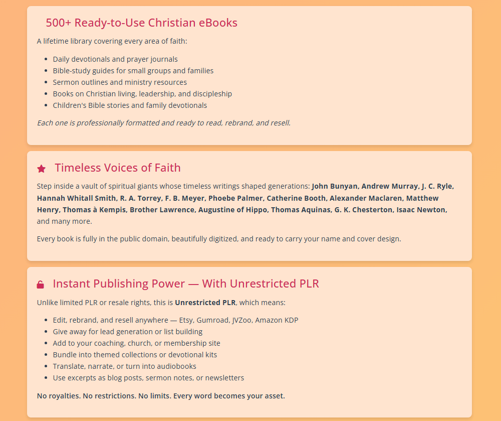 FaithVault 500 w/ Unrestricted PLR Review