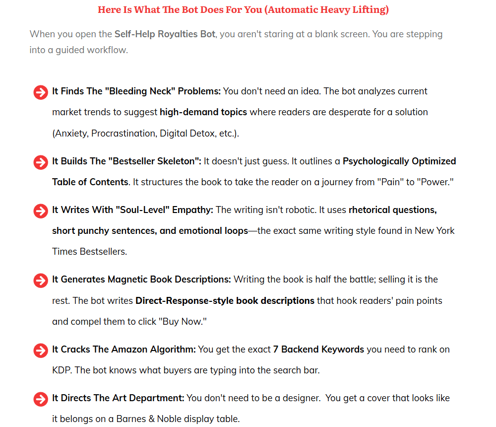 Self-Help Royalties Bot Review